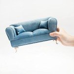 Miniature Dollhouse Velvet Sofa Jewelry Storage Box