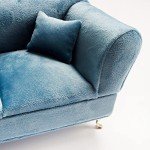 Miniature Dollhouse Velvet Sofa Jewelry Storage Box