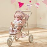 Olivia's Pram for Reborn Dolls - Pink & Cream