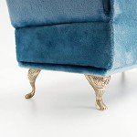 Miniature Dollhouse Velvet Sofa Jewelry Storage Box