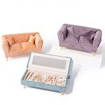 Miniature Dollhouse Velvet Sofa Jewelry Storage Box