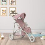 Olivia's Pram for Reborn Dolls - Pink & Cream