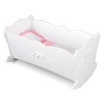 KidKraft Tiffany Bow Doll Rocking Cradle – White