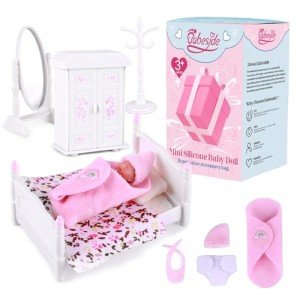Mini Silicone Realistic Newborn Baby Doll Set
