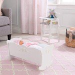 KidKraft Tiffany Bow Doll Rocking Cradle – White