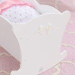 KidKraft Tiffany Bow Doll Rocking Cradle – White