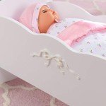 KidKraft Tiffany Bow Doll Rocking Cradle – White