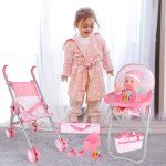 Baby Doll Stroller and Crib Play Set