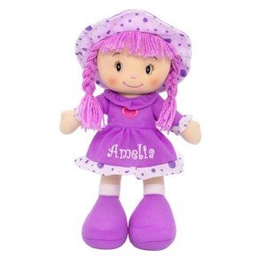 Personalized 14-Inch Sweetheart Cuddle Doll (Purple)