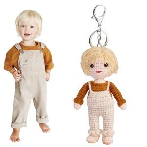 Personalized Crochet Mini Me Doll Keychain Gift