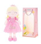 Personalized Pink Princess Doll with Embroidered Name
