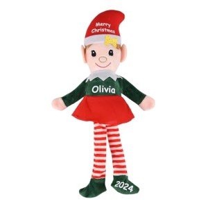 Personalized Christmas Elf Plush Doll for Kids