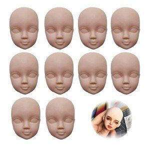 10pcs Soft Plastic Doll Heads for Repainting