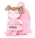 Personalized Pink Cherry Plush Doll Backpack for Girls