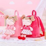 Personalized Pink Cherry Plush Doll Backpack for Girls