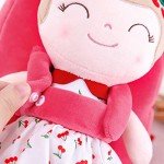 Personalized Pink Cherry Plush Doll Backpack for Girls