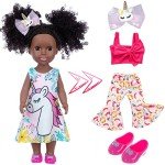 ZQDOLL 14.5" Black Silicone Doll with Accessories