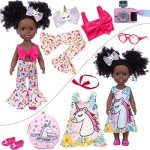 ZQDOLL 14.5" Black Silicone Doll with Accessories