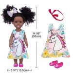 ZQDOLL 14.5" Black Silicone Doll with Accessories