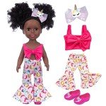 ZQDOLL 14.5" Black Silicone Doll with Accessories