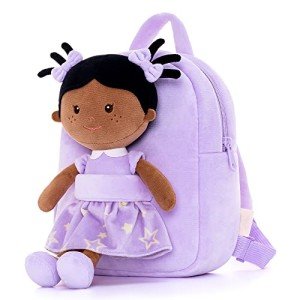 Toddler Backpack with Soft Baby Dolls - Purple Star
