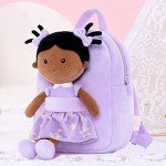 Toddler Backpack with Soft Baby Dolls - Purple Star