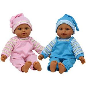 12" Sweet Hispanic Twin Dolls with Pacifier