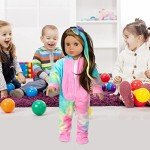 Rainbow Unicorn Onesie Pajamas for 18-Inch Dolls