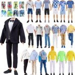 10-Piece Fashion Outfit Set for Boy Dolls