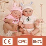 Adorable 10-Inch Twin Silicone Reborn Dolls Set