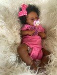 20-Inch Pinky Black Reborn Baby Doll with Outfits