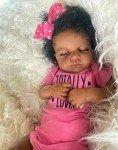 20-Inch Pinky Black Reborn Baby Doll with Outfits
