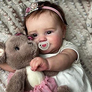 20-inch Realistic Reborn Baby Doll with Brown Hair