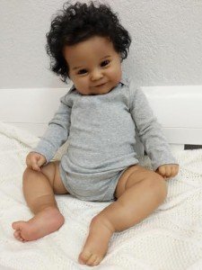 20" Smiling African American Reborn Baby Doll