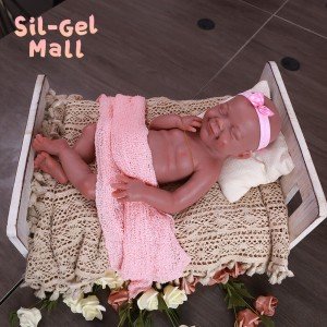 18.5" Brown Skin Full Body Silicone Reborn Doll