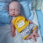 14.9" Silicone Reborn Boy Doll with Drink-Wet