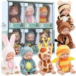 6-Piece Mini Sleeping Baby Reborn Doll Set