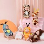 6-Piece Mini Sleeping Baby Reborn Doll Set