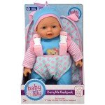 13" Soft Baby Doll with Pink Backpack Carrier