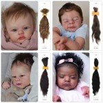 Natural Handmade Curly Mohair Wig for Reborn Dolls