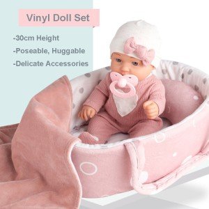 12'' Pink Reborn Baby Doll Playset with Accessories
