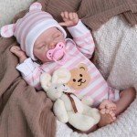Adorable 18-Inch Reborn Baby Doll with Pink Bear