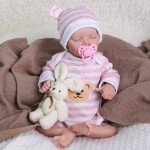 Adorable 18-Inch Reborn Baby Doll with Pink Bear