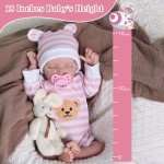 Adorable 18-Inch Reborn Baby Doll with Pink Bear
