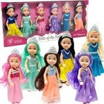 Mini Princess Doll Set with Tiaras and Accessories