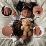 Lifelike 20-Inch Black Reborn Baby Doll Set
