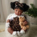 Lifelike 20-Inch Black Reborn Baby Doll Set