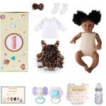 Lifelike 20-Inch Black Reborn Baby Doll Set