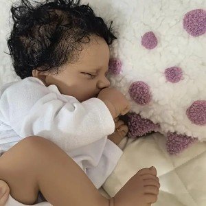 Pink African American Reborn Doll for Kids 3+