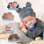 Lifelike 18-Inch Reborn Grey Baby Doll Set
